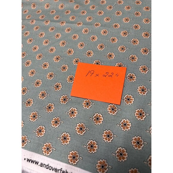 Andover Fabrics Green Floral Cotton Quilting Fabric by Kathy Hall 19x22" - Picture 5 of 6